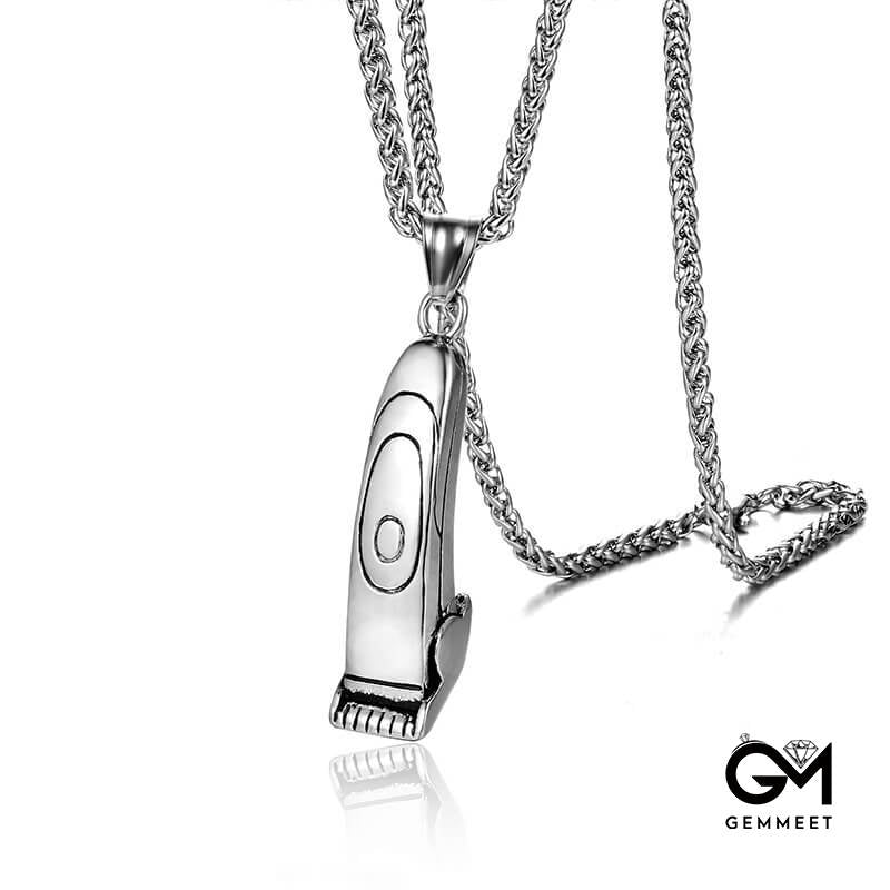 Stainless Steel Barber's Razor Pendant Necklace