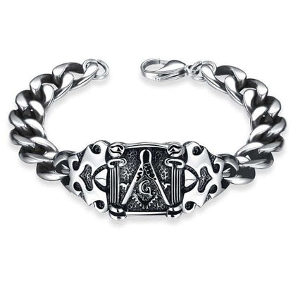 Masonic Titanium Steel Vintage Black Bracelet