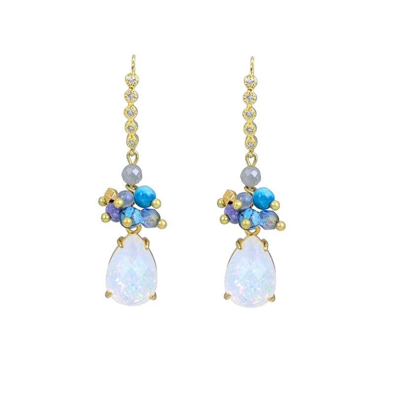 Opal Natural Stone Beaded Earrings