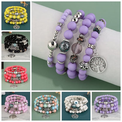 Bohemia Tree Of Life Beaded Bracelet Set