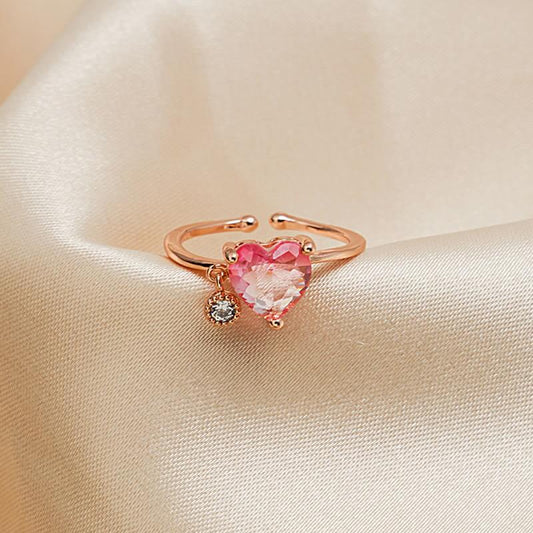 Gradient Crystal Love Heart Versatile Ring