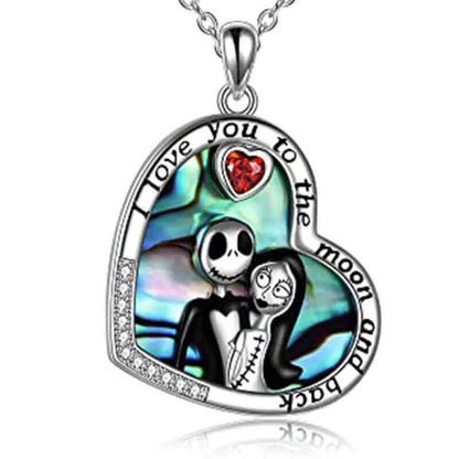 “Love You Forever" - Heart Zircon Couple Necklace.