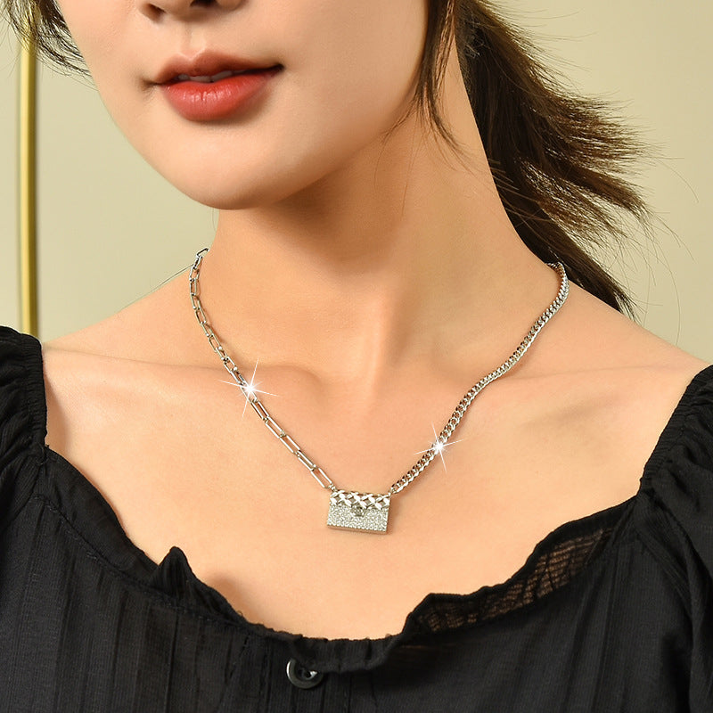 Titanium Steel Bag Necklace Fashion Hundred Bags Full of Diamond Pendants