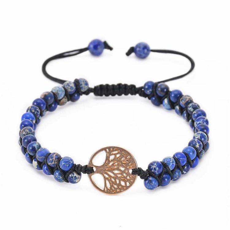 Tree of Life Natural Crystal Double Braided Bracelet