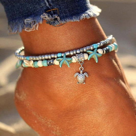 Turquoise Turtle Symbol Bracelet Anklet