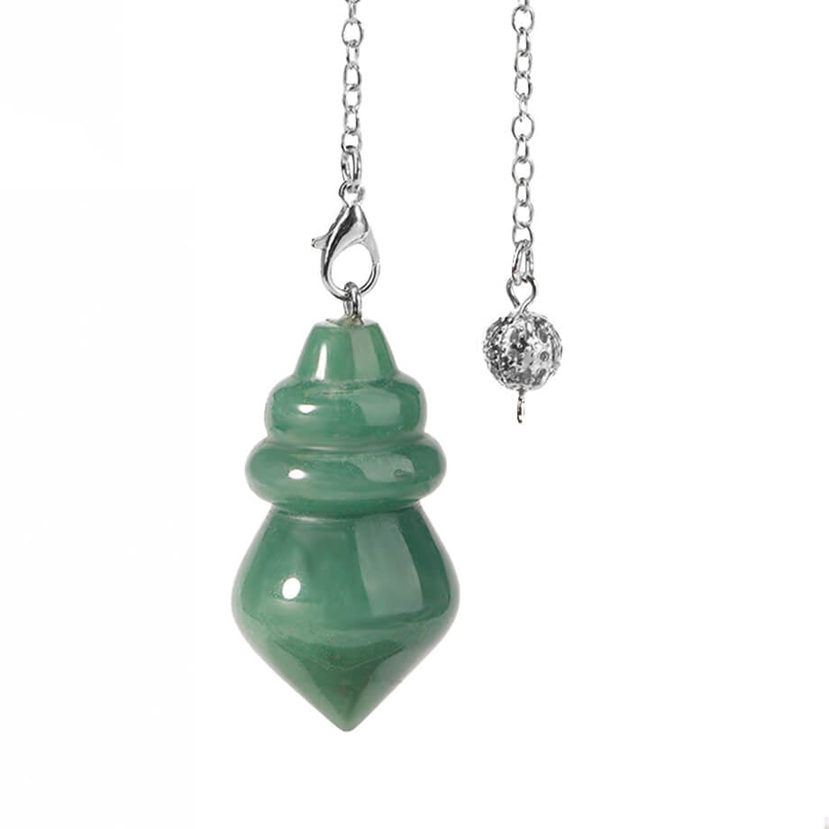 Crystal Stone Double Tower Round Pendant