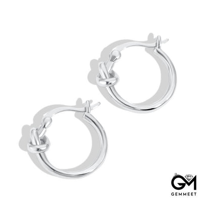 S925 Sterling Silver Simple Knot Earrings