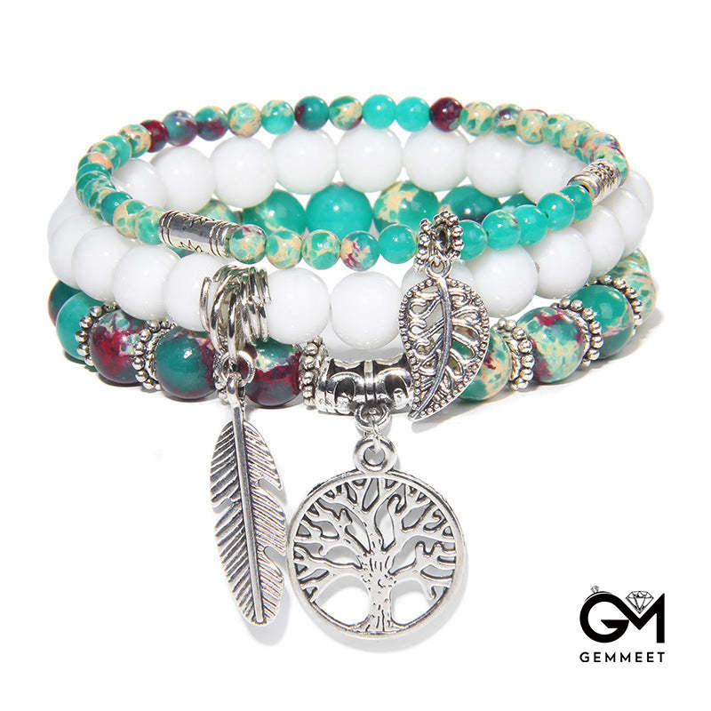 Bohemia Amazonite Amethyst & Turquoise Fold Wear Bracelet