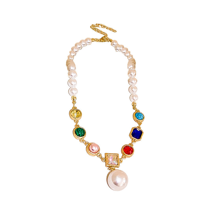 Candy-colored Pearl Beaded Necklace