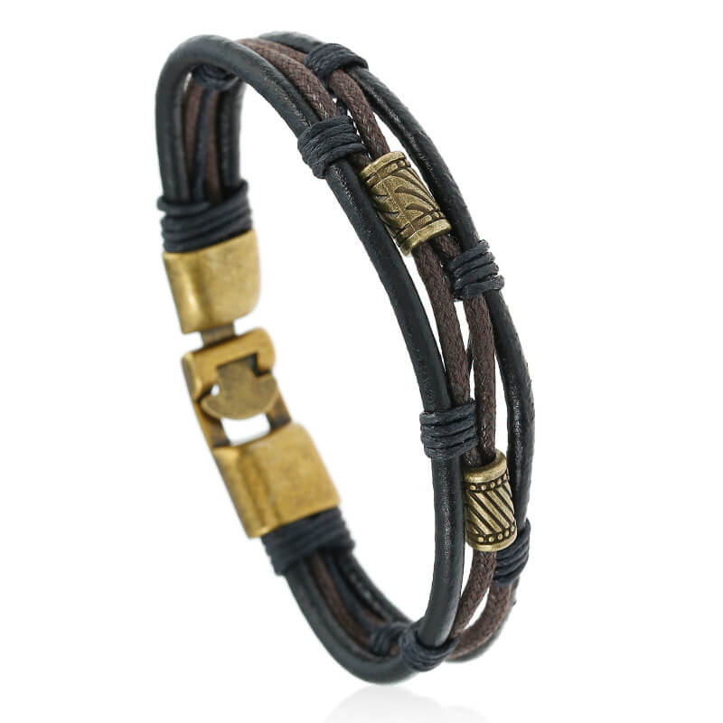 Alloy Braided Leather Bracelet Vintage Cowhide Bracelet Bracelet