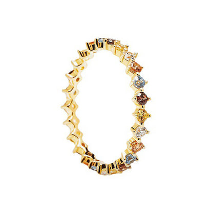 18K Gold Plated Full Colored Zircon Ring