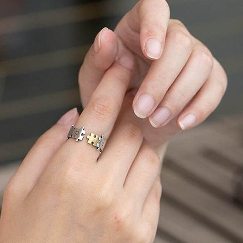 "You are an integral part of me" - Couple Puzzle Ring