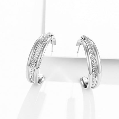 Women's Large Circle Geometric Titanium Steel Earrings