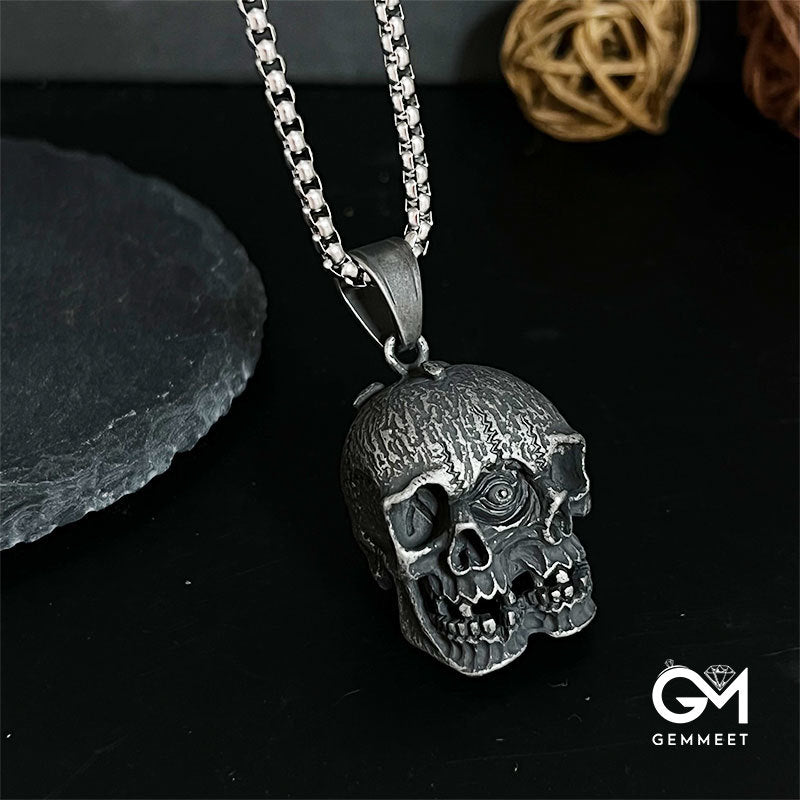 Double-sided One-eyed Ghost Skull Pendant