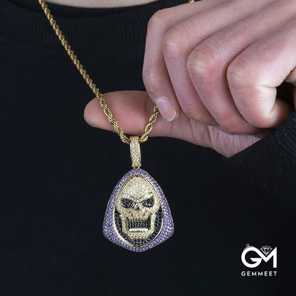 Full of Zircon Skull Pendant Necklace