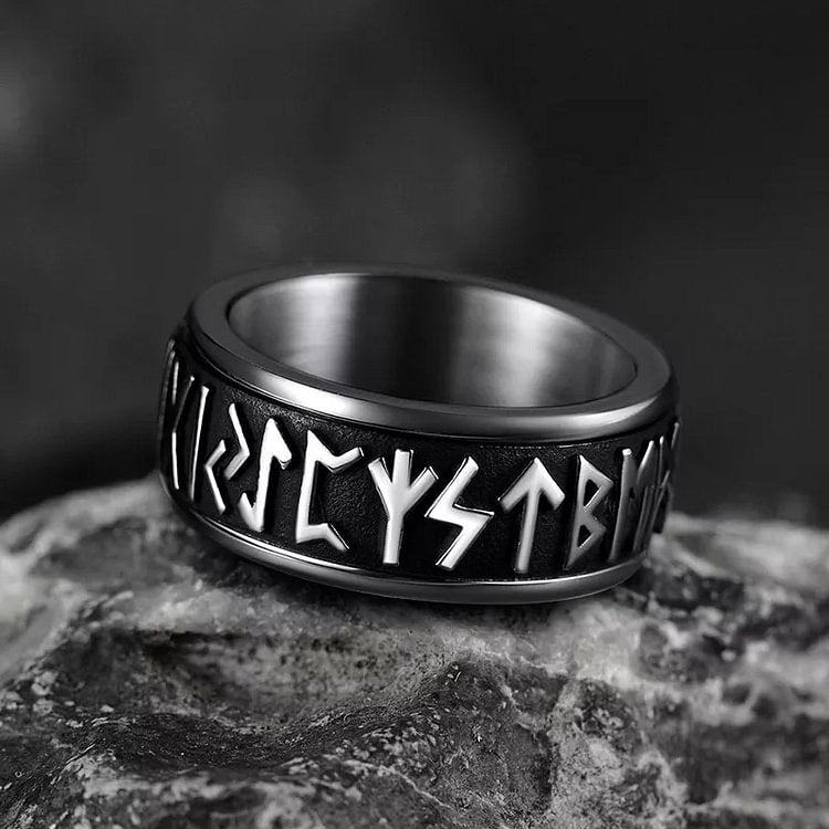 Release Stress 3D Viking Rune Turnable Ring