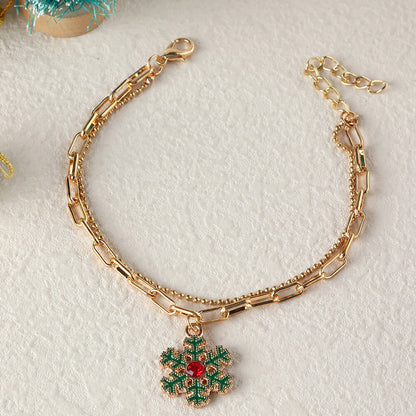 Christmas Simple Chain Pendant Christmas Bracelet