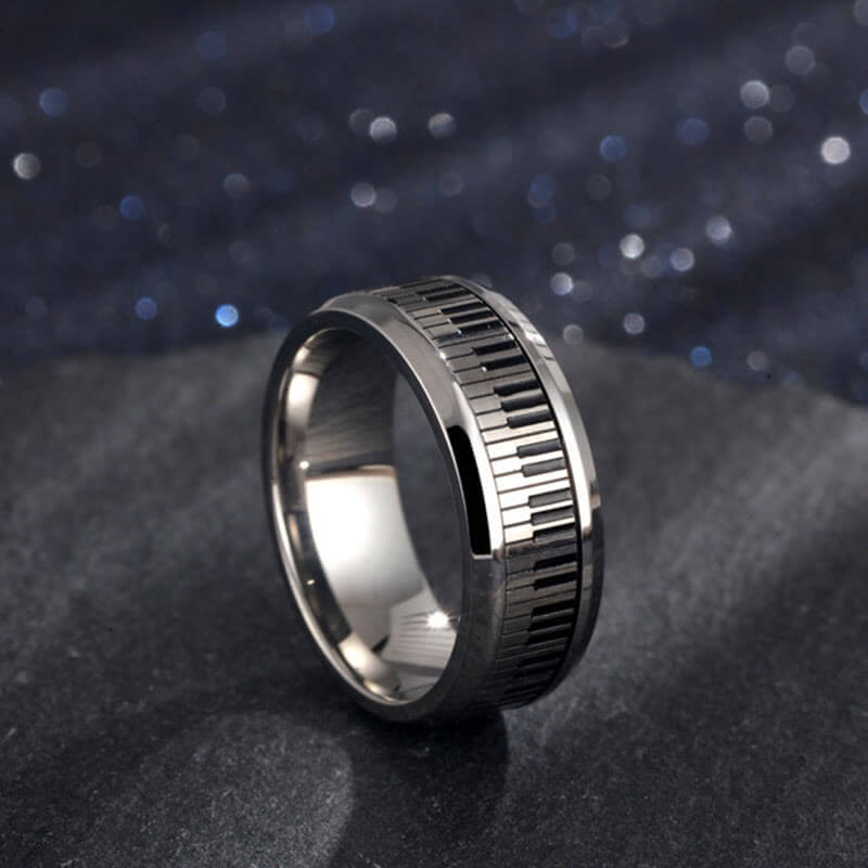 Spinner Music Piano Keys Ring