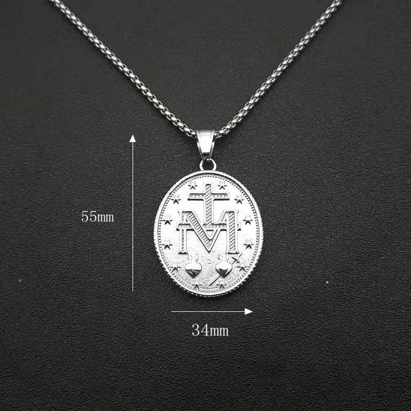 Hip Hop Jewelry Stainless Steel Gold Plated Zirconia Maria Pendant