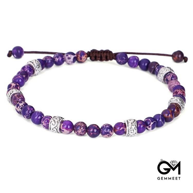 Multicolor Imperial Stone Beaded Braided Bracelet