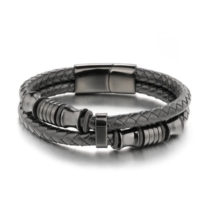 Men's Leather Multilayer Braided Rope Bracelet