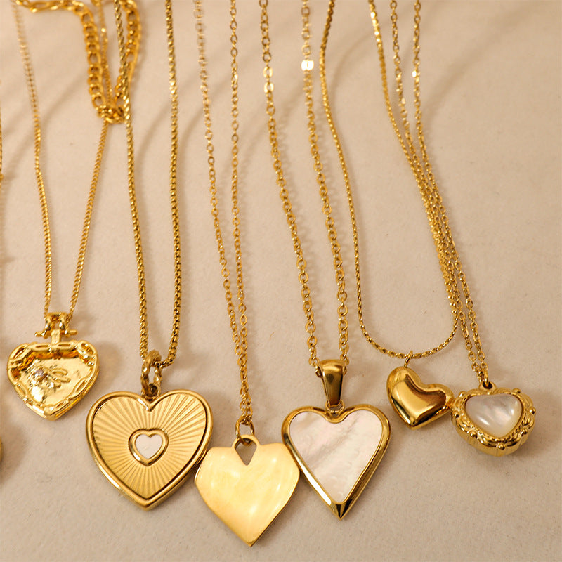 Golden Halo Heart Shape Pendant Necklace