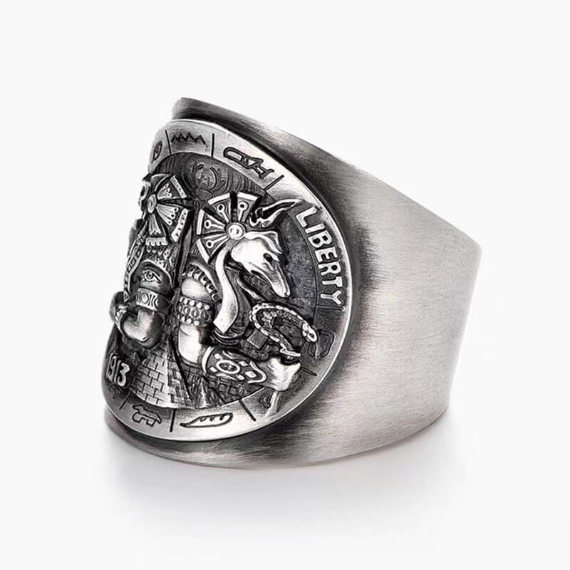 Men's Retro Horus Totem Adjustable Ring