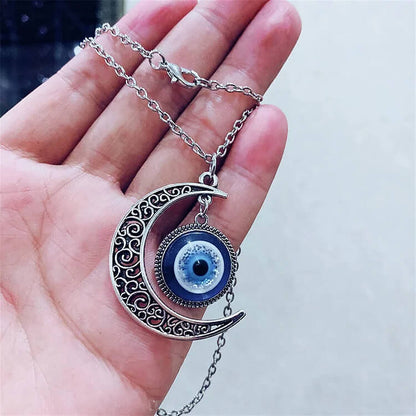 "Moon Love" - Blue Eye Evil Eye Star Necklace