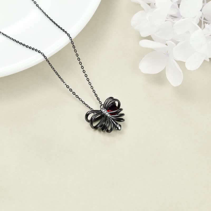 Women's Black Gothic Rib Cage Necklace