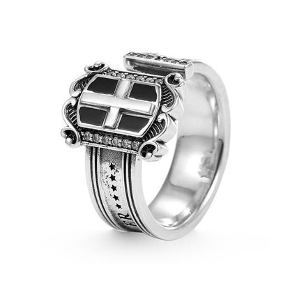 Vintage Men's Hip Hop Cross Opening Ring