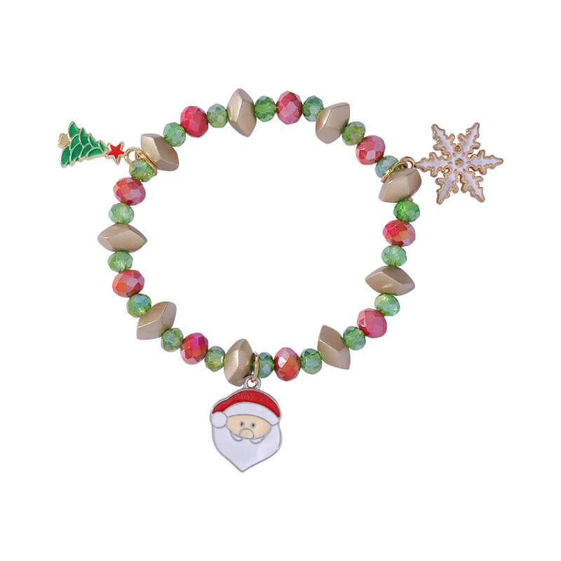 Christmas Bracelet Santa Snowman Colorful Candy Bead Bracelet