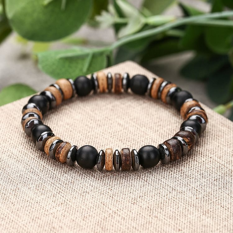 Black Onyx Hematite Bronzite 8mm Beaded Bracelet