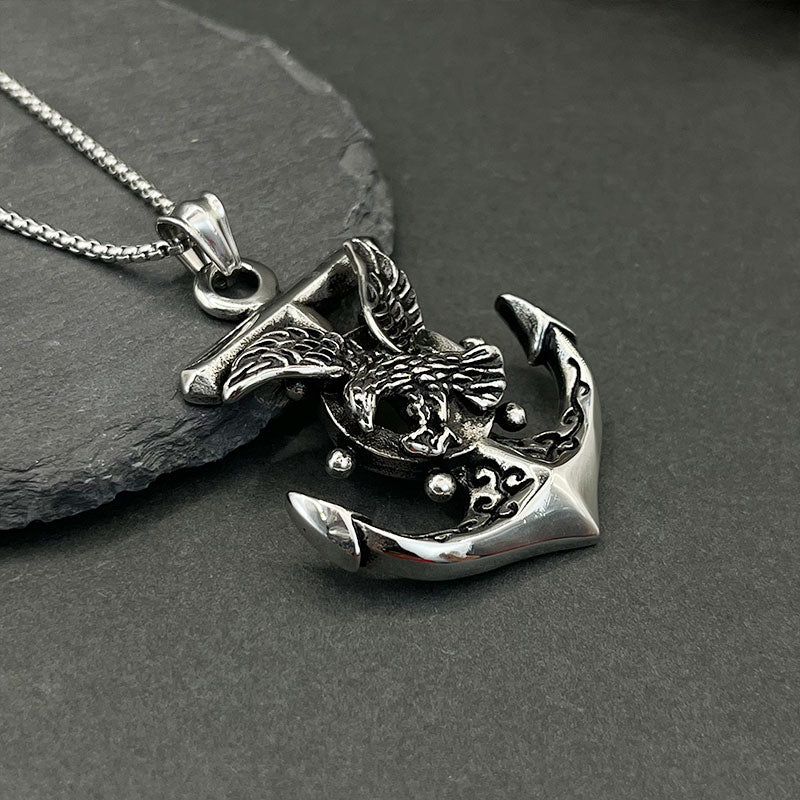 Vintage Men's Gothic punk skeleton pendant necklace