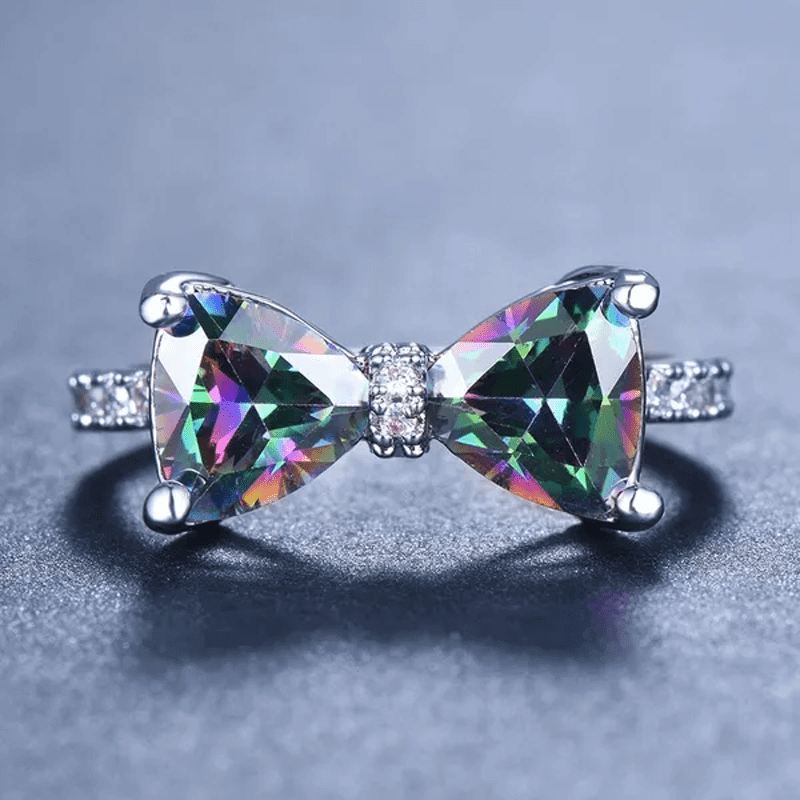 Mystic Rainbow Bow Knot Ring