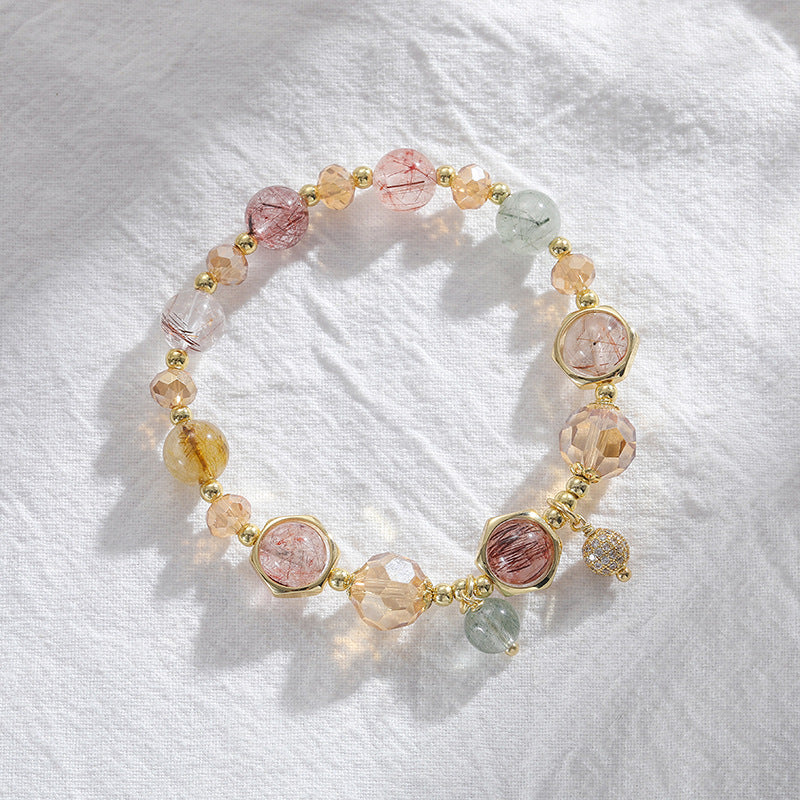 Color Hair Crystal White Crystal Lucky Bracelet