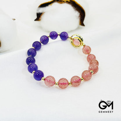 Delicacy Rose Quartz with Amethyst Healing Bracelet