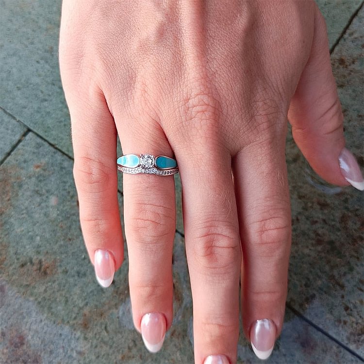 Blue Lagoon Turquoise 2 Piece Ring