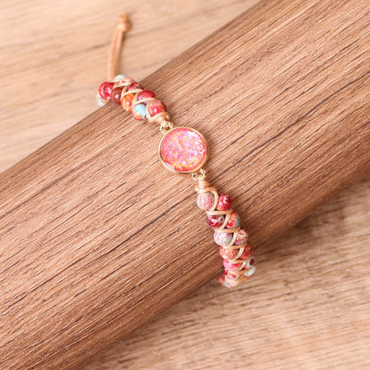 Opal Double Woven Red Imperial Turquoise Bracelet