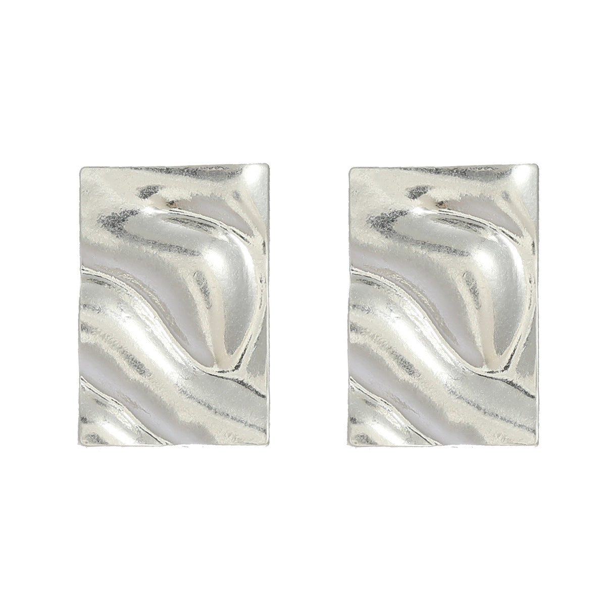 Alloy Metal Square Stud Earrings