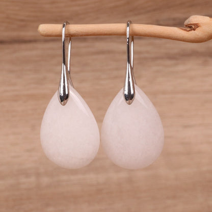 White Crystal Drop Earrings