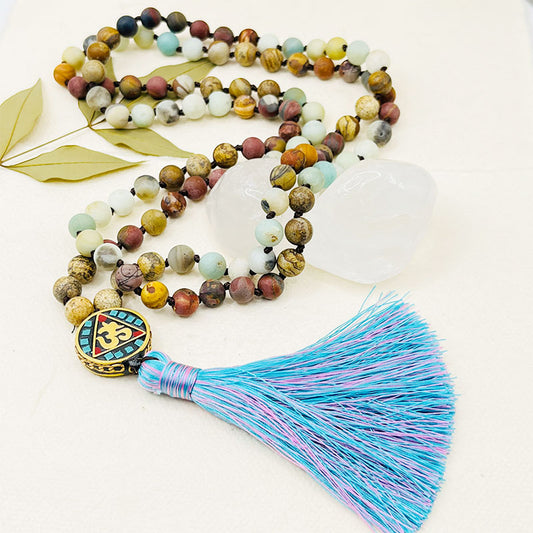 Vintage Colorful Fringe Beaded Necklace