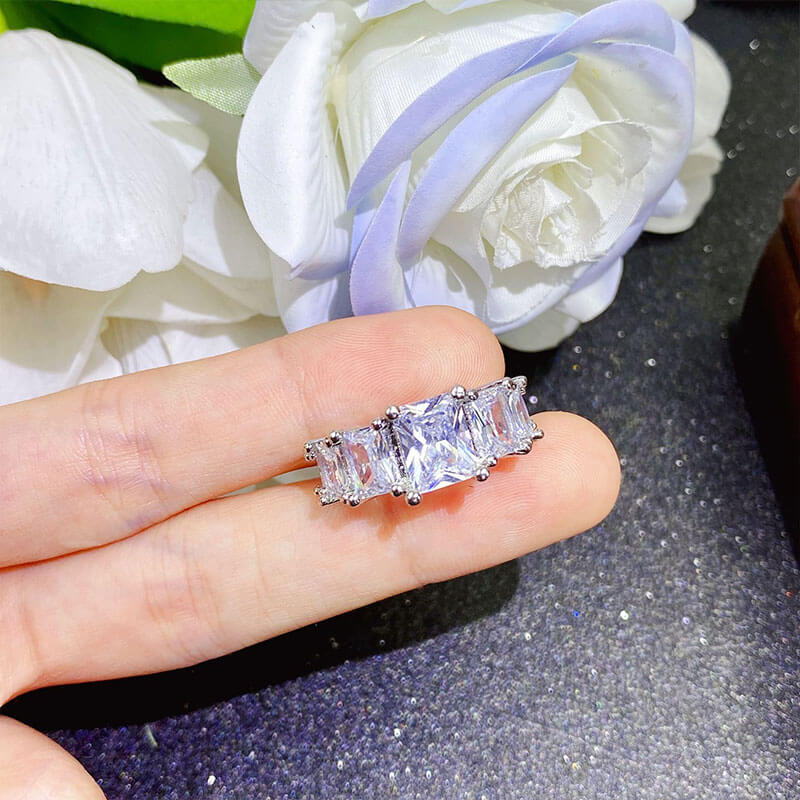 Light Luxury Bright Hearts and Arrows Ring High-end Zircon Ring