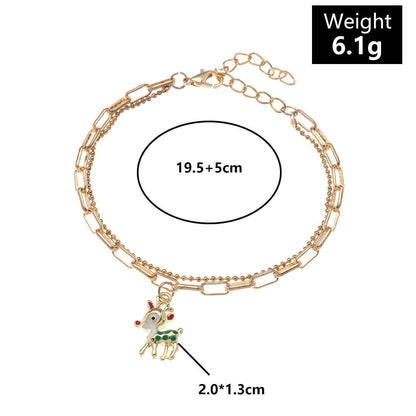 Christmas Simple Chain Pendant Christmas Bracelet