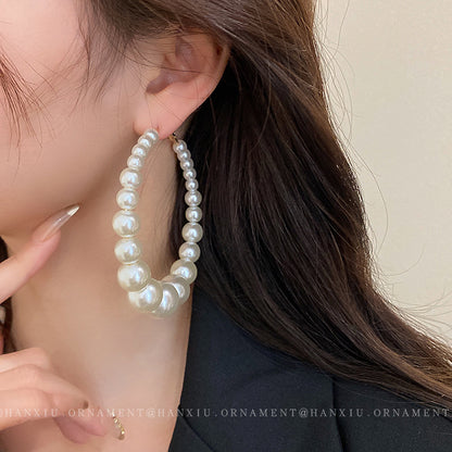 Oversized Pearl Beaded Earrings