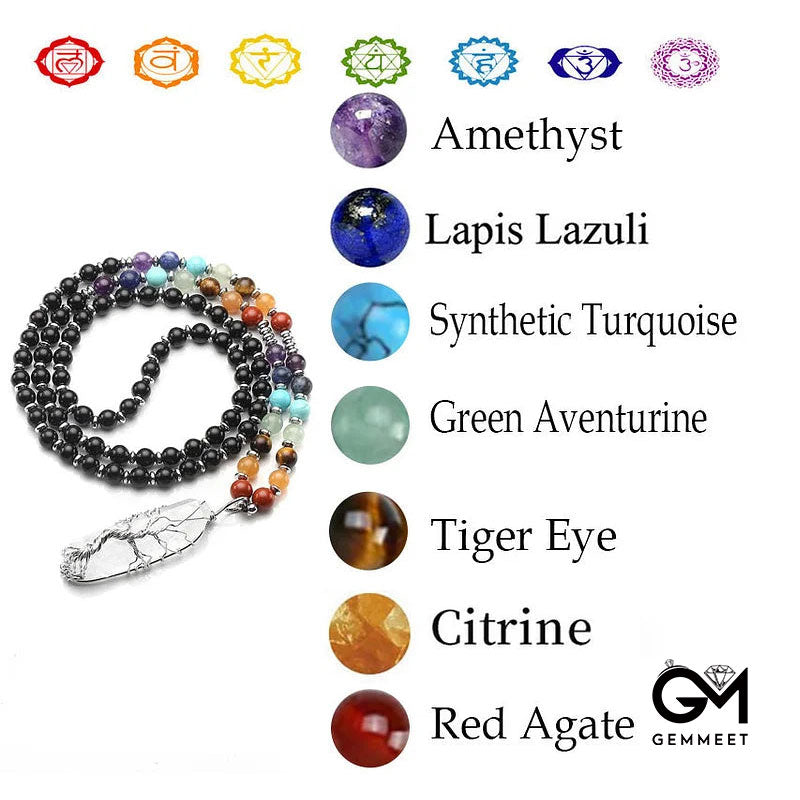 Crystal Chakra Horse-drawn Bead Bracelet