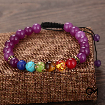 8MM Woven Shambhala Amethyst Bracelet