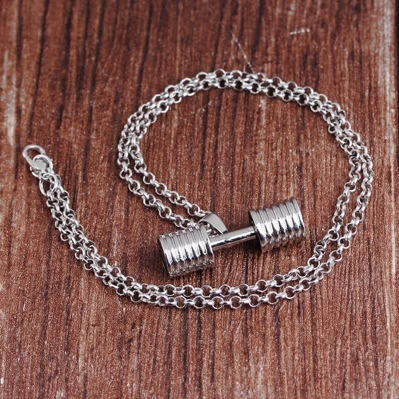 Men's Gym Dumbbell Fitness Necklace