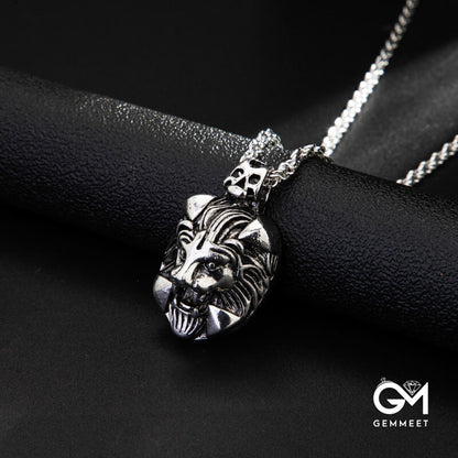 Stylish Square Lion Head Pendant Necklace