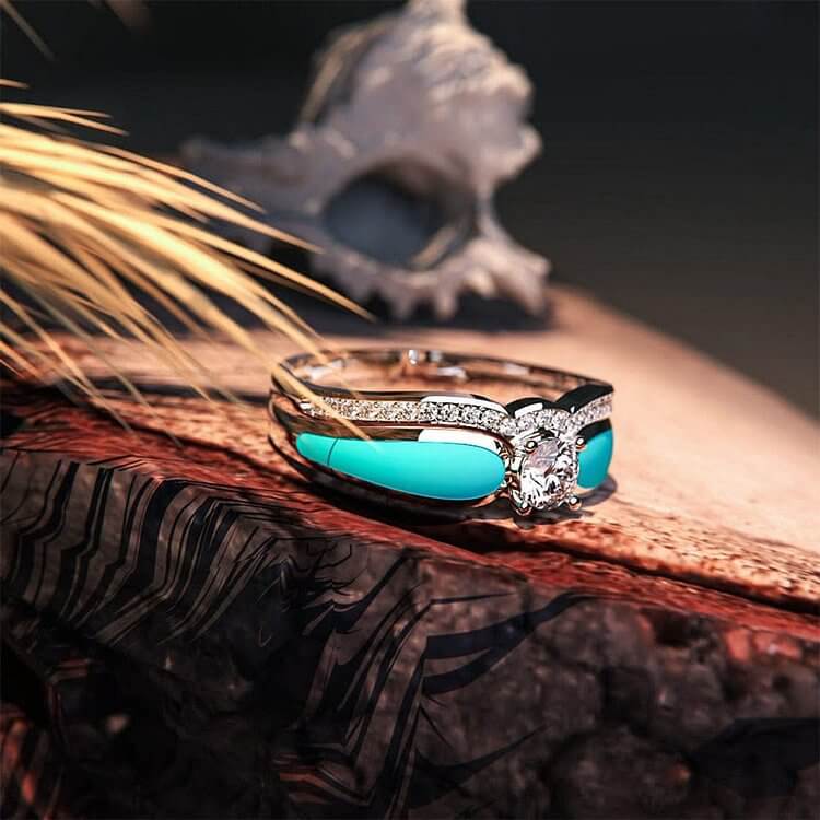 Blue Lagoon Turquoise 2 Piece Ring