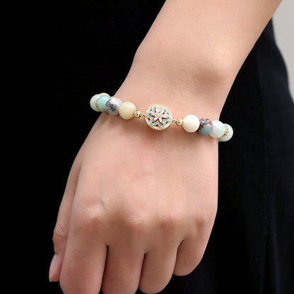 Amazonite Handmade Ball Bead Bracelet